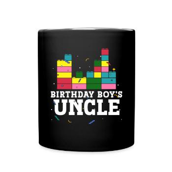 Oncle du garçon d’anniversaire blocs de construction - Mug uni - noir - Devant
