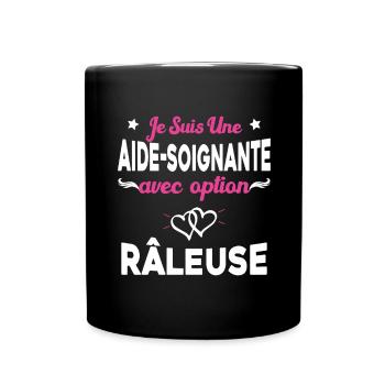 je suis une aide soignante avec option râleuse - Mug uni - noir - Devant
