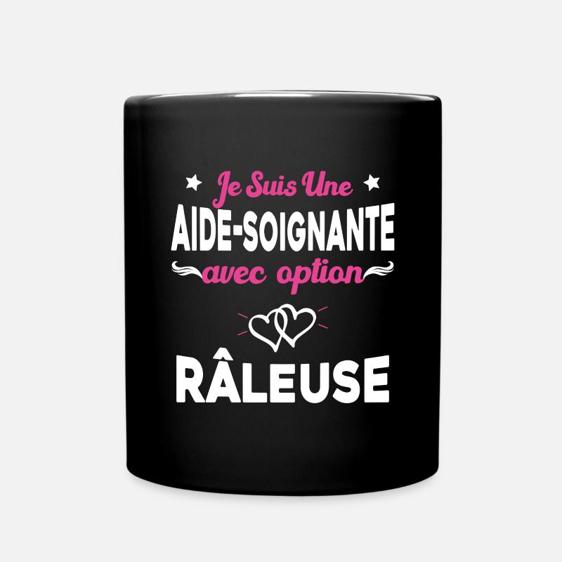 je suis une aide soignante avec option râleuse - Mug uni - noir