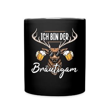 Männer JGA Bräutigam Polterabend T-Shirt Poltern - Tasse einfarbig - Schwarz - Vorne