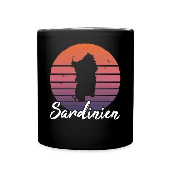 Sardaigne Île Italie Cadeau Rétro de Vacances - Mug uni - noir - Devant