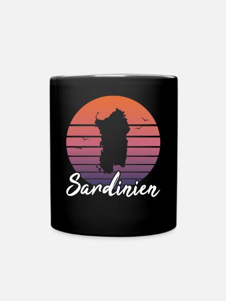 Sardaigne Île Italie Cadeau Rétro de Vacances - Mug uni - noir