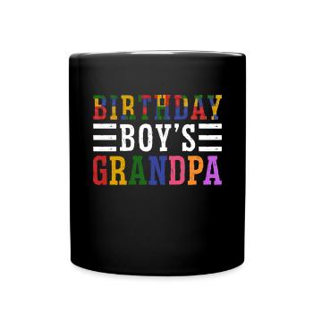Birthday Boy Grandpa Building Blocks - Full Colour Mug - black - Front