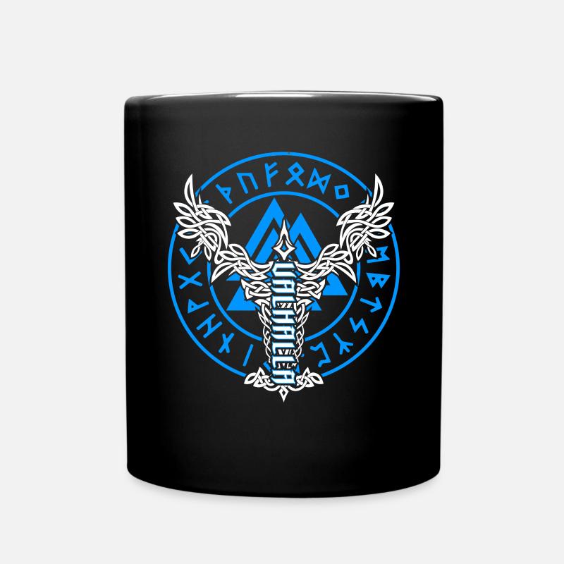 Valhalla Wikinger Rabe Wotansknoten - Tasse einfarbig - Schwarz