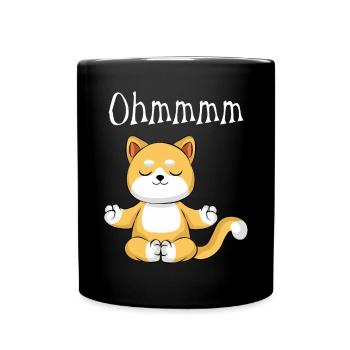 Drôle de chat de yoga Ohmmmm - Mug uni - noir - Devant
