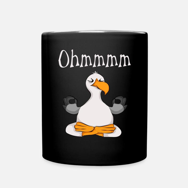 Lustige Yoga Möwe Ohmmmm - Tasse einfarbig - Schwarz