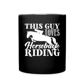 Horseback Riding This Guy Loves Horseback Riding - Full Colour Mug - black - Front