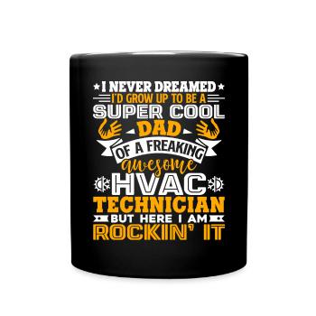 HVAC Technician Super Cool HVAC Technician Dad - Full Colour Mug - black - Front