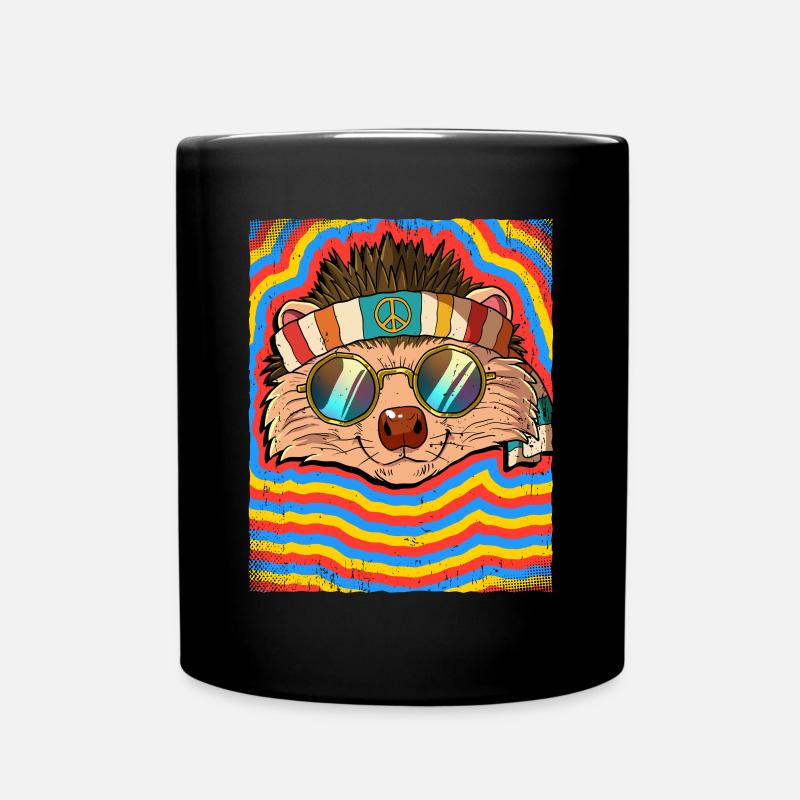 Hippie Igel Psychedelisch Trippy - Tasse einfarbig - Schwarz