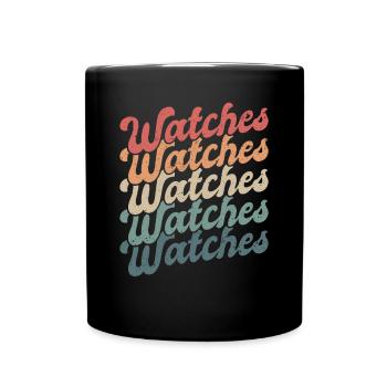 Vintage Retro Watches Uhren - Tasse einfarbig - Schwarz - Vorne