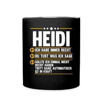 Vorname Heidi - Tasse einfarbig - Schwarz - Vorne