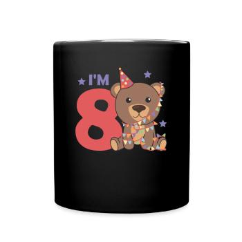 Bear for the eighth birthday for children 8 years old - Full Colour Mug - black - Front