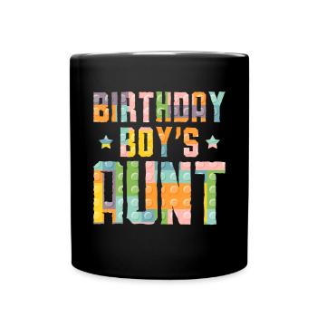 Blocs de construction de la tante du garçon d’anniversaire - Mug uni - noir - Devant