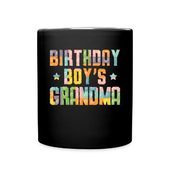 Birthday Girl Grandma Building Blocks - Full Colour Mug - black - Front