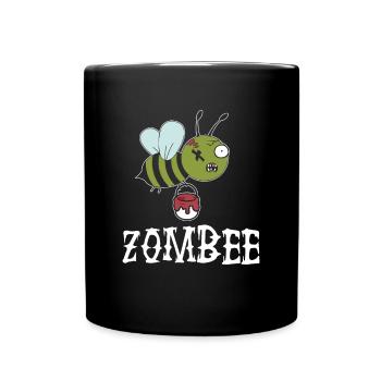 Zombee Halloween Zombie Apokalypse Biene - Tasse einfarbig - Schwarz - Vorne