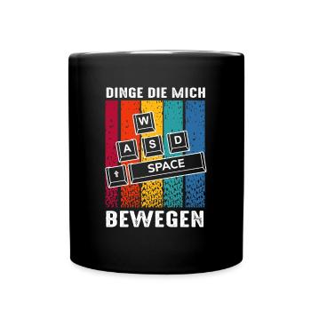 Dinge Die Mich Bewegen WASD PC Gamer Tastatur - Tasse einfarbig - Schwarz - Vorne