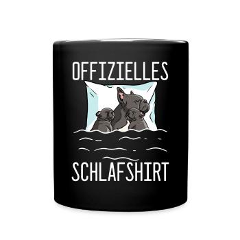 Offizielles Schlafshirt Hund Schlafanzug Hunde - Tasse einfarbig - Schwarz - Vorne