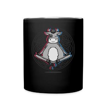 Yoga Cow Cattle Yoga - Full Colour Mug - black - Front