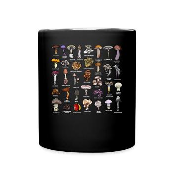 Champignons avec le nom collection de champignons - Mug uni - noir - Devant