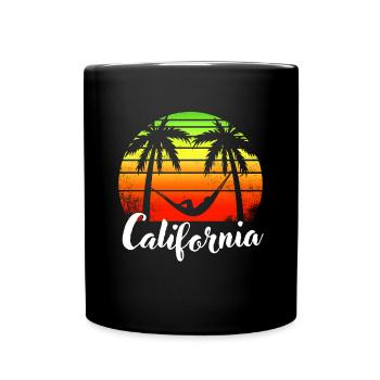 Vacances tropicales d’été Retro Palms Californie - Mug uni - noir - Devant