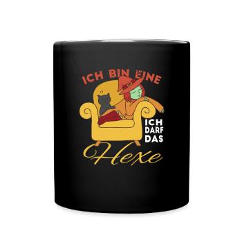 Ich bin eine Hexe ich darf das - Tasse einfarbig - Schwarz - Vorne