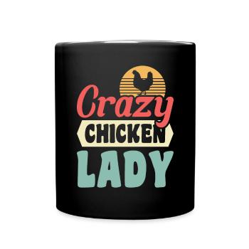 Crazy Chicken Lady - Full Colour Mug - black - Front