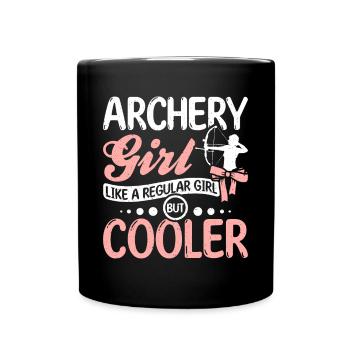 Archery girl like a regular girl but cooler - Full Colour Mug - black - Front