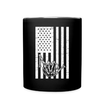 Bagpipe American Flag Bagpiper US Flag Bagpipe - Tasse einfarbig - Schwarz - Vorne