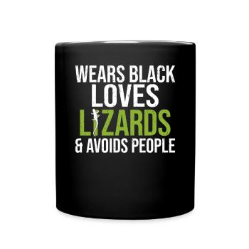 Eidechsenliebhaber Eidechse Geschenk Eidechse Besitzer - Tasse einfarbig - Schwarz - Vorne