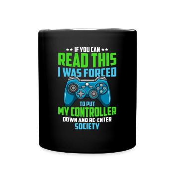 J’ai été obligé de poser ma manette Funny Gamin - Mug uni - noir - Devant