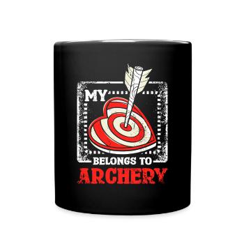 My heart belongs to archery - Full Colour Mug - black - Front