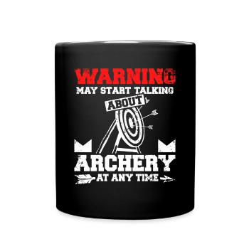 Start talking about archery at any time - Full Colour Mug - black - Front