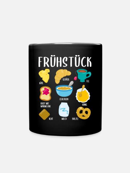 Frühstück Brunch Essen Mit Namen Geschenk - Tasse einfarbig - Schwarz