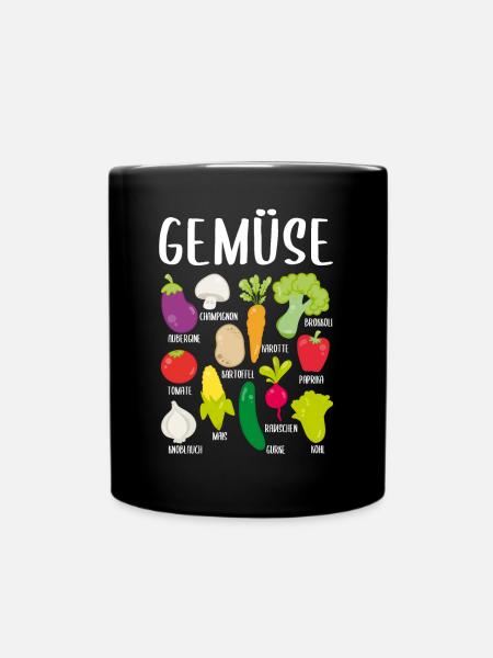 Gemüse Gemüsesorten Mit Namen Garten Geschenk - Tasse einfarbig - Schwarz