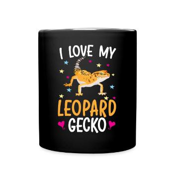 Ich liebe meinen Leopard Gecko Reptil Leopard Gecko - Tasse einfarbig - Schwarz - Vorne