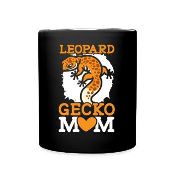 Leopard Gecko Mama Reptil Leopard Gecko Liebhaber - Tasse einfarbig - Schwarz - Vorne