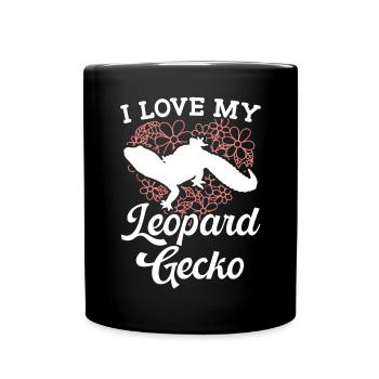 Ich liebe meinen Leopard Gecko Reptil Leopard Gecko - Tasse einfarbig - Schwarz - Vorne
