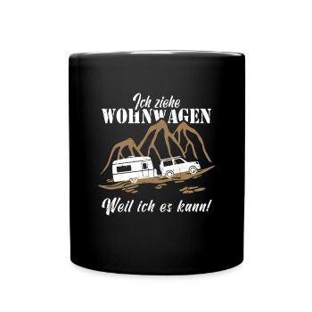 Wohnwagen Camping Camper - Tasse einfarbig - Schwarz - Vorne