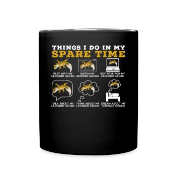 Ce que je fais pendant mon temps libre Leopard Gecko Lover - Mug uni - noir - Devant
