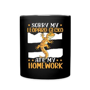 Désolé mon gecko léopard a mangé mes devoirs reptile - Mug uni - noir - Devant