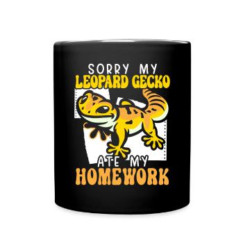 Désolé mon gecko léopard a mangé mes devoirs reptile - Mug uni - noir - Devant