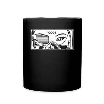 Cyber Aesthetic Anime Girl Eyes Cyber Goth - Tasse einfarbig - Schwarz - Vorne