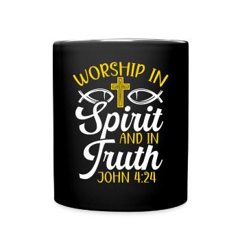 Christlich Gläubiger Religiöser Pastor Bibel - Tasse einfarbig - Schwarz - Vorne