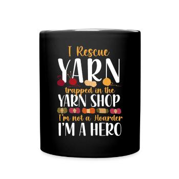 Knitting Knitter I Rescue Yarn - Tasse einfarbig - Schwarz - Vorne