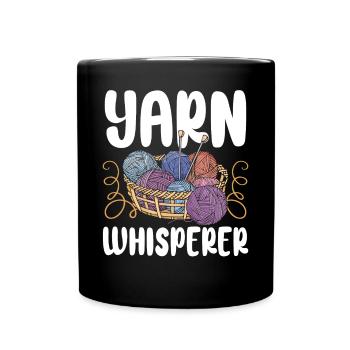 Knitting Knitter Yarn Whisperer - Tasse einfarbig - Schwarz - Vorne
