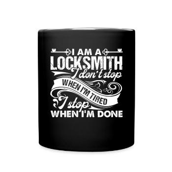 Locksmith Locksmith I Stop When I'm Done - Full Colour Mug - black - Front