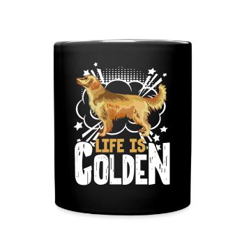 Golden Retriever Life Is Golden - Full Colour Mug - black - Front