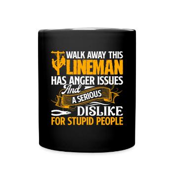 Lineman This Lineman Has Anger Issues - Full Colour Mug - black - Front