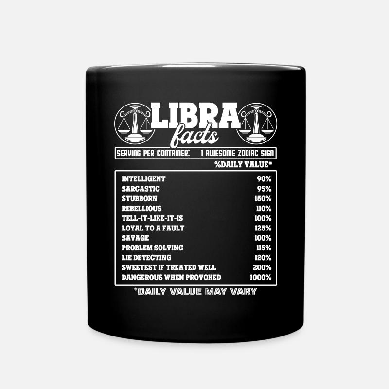Libra Libra Facts Horoscope - Full Colour Mug - black