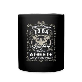 Vintage 1984 Fitness Geburtstag Geschenk Hobby - Tasse einfarbig - Schwarz - Vorne